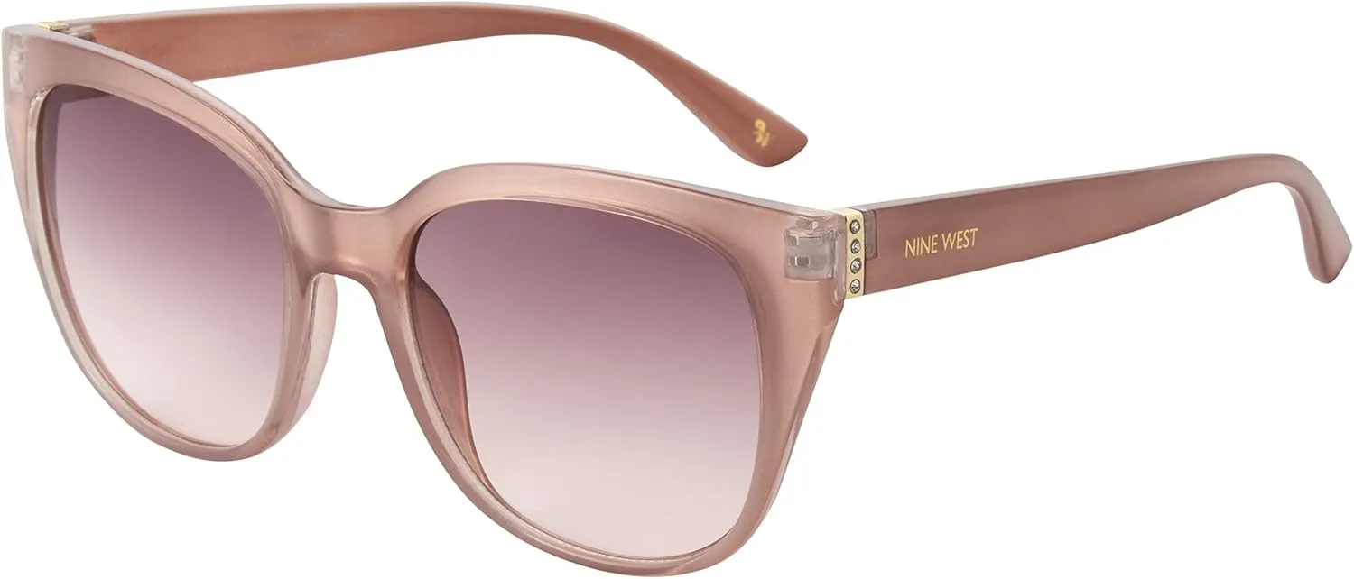 Nine West Women's Shayna Sunglasses Cat Eye, Brown Tortoise, 52mm