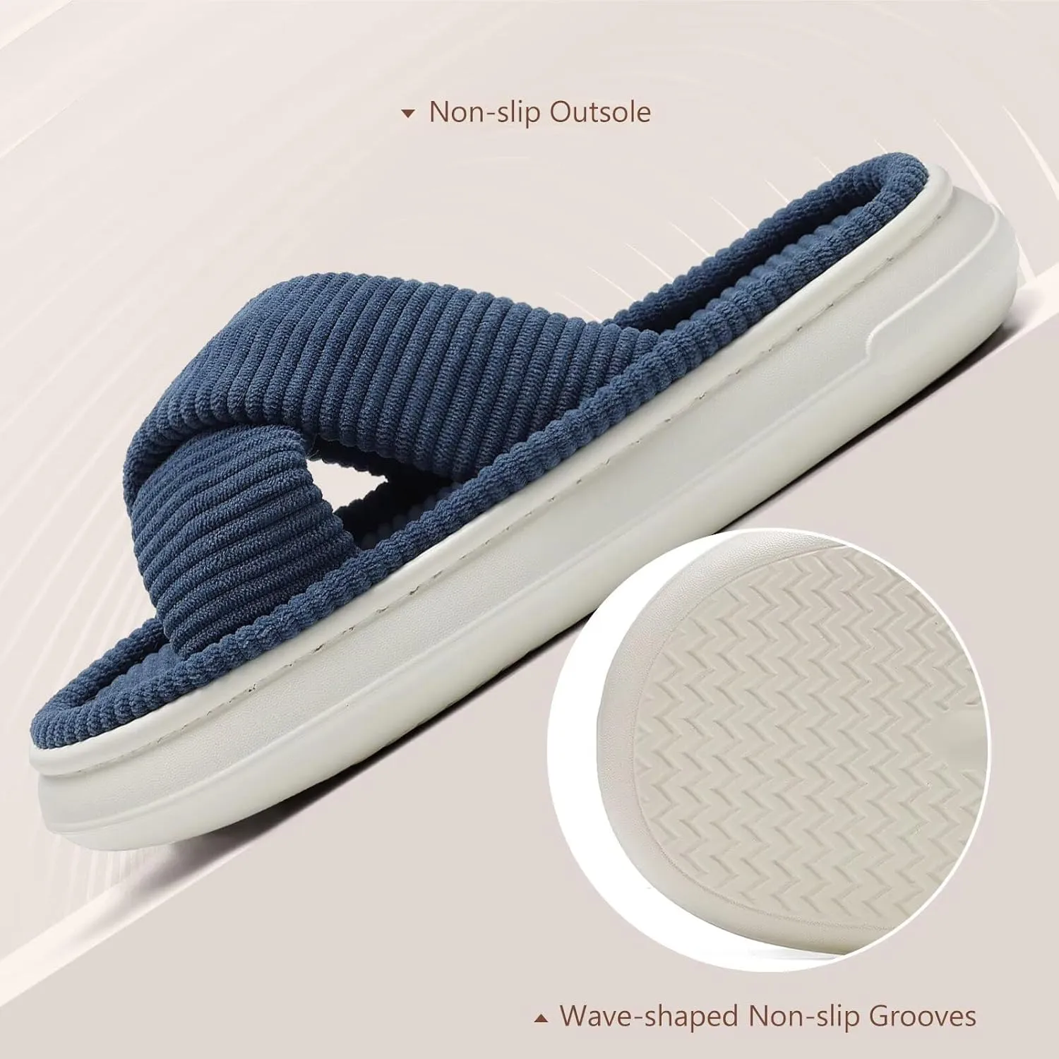NineCiFun Platform Slippers for Women Indoor and Outdoor Women's Summer Slippers Open Toe Slide House Bedroom Shoes