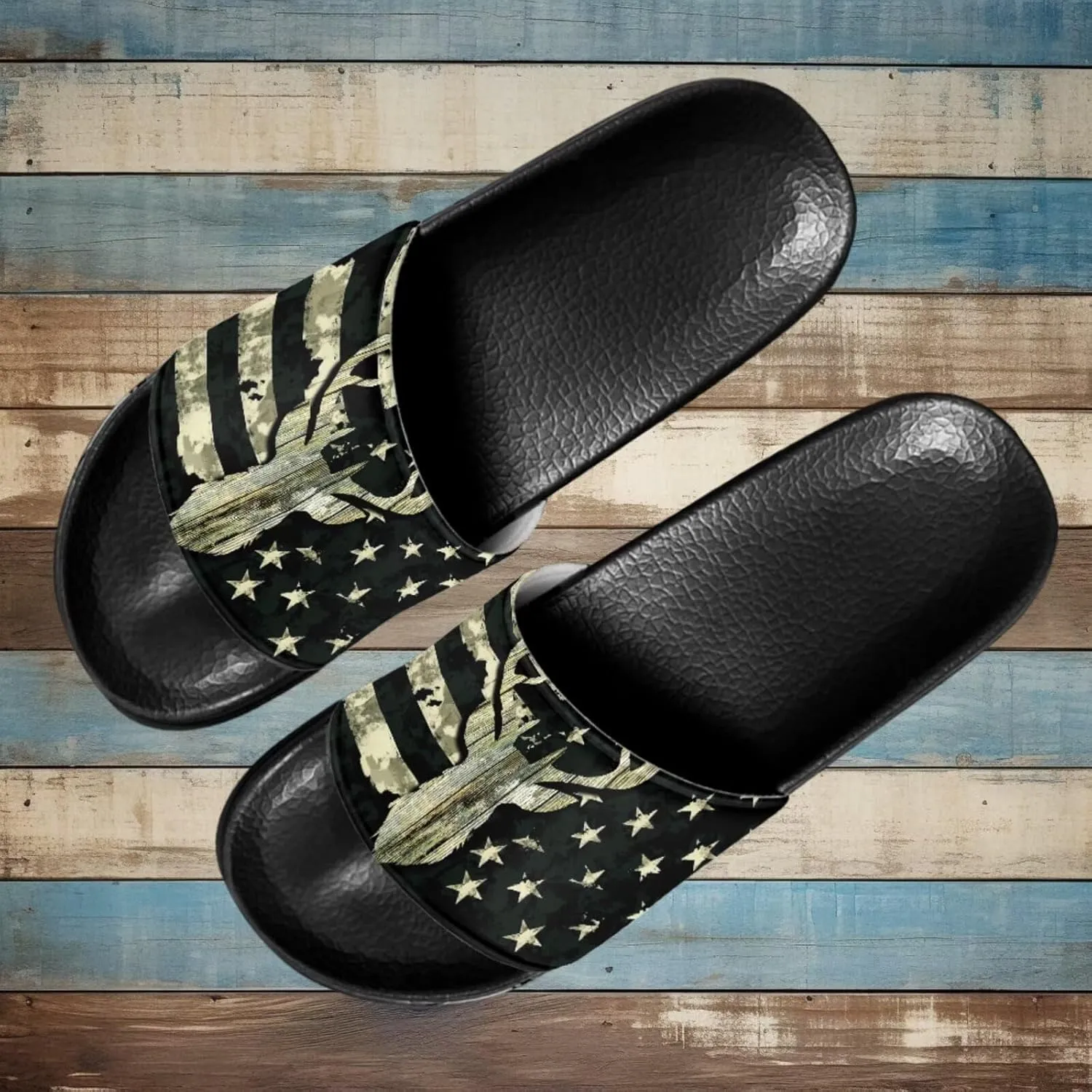 Non Slip Slide Sandals for Women Men, Open Toe House Comfy Flat Slides Slipper for Bathroom Beach