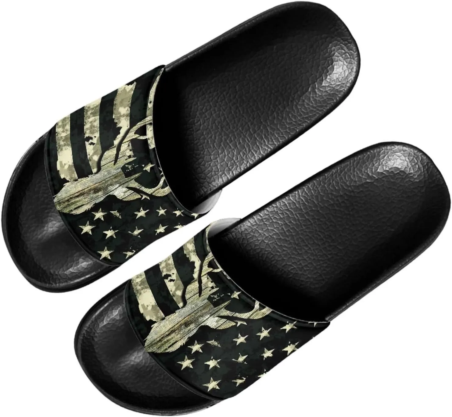 Non Slip Slide Sandals for Women Men, Open Toe House Comfy Flat Slides Slipper for Bathroom Beach