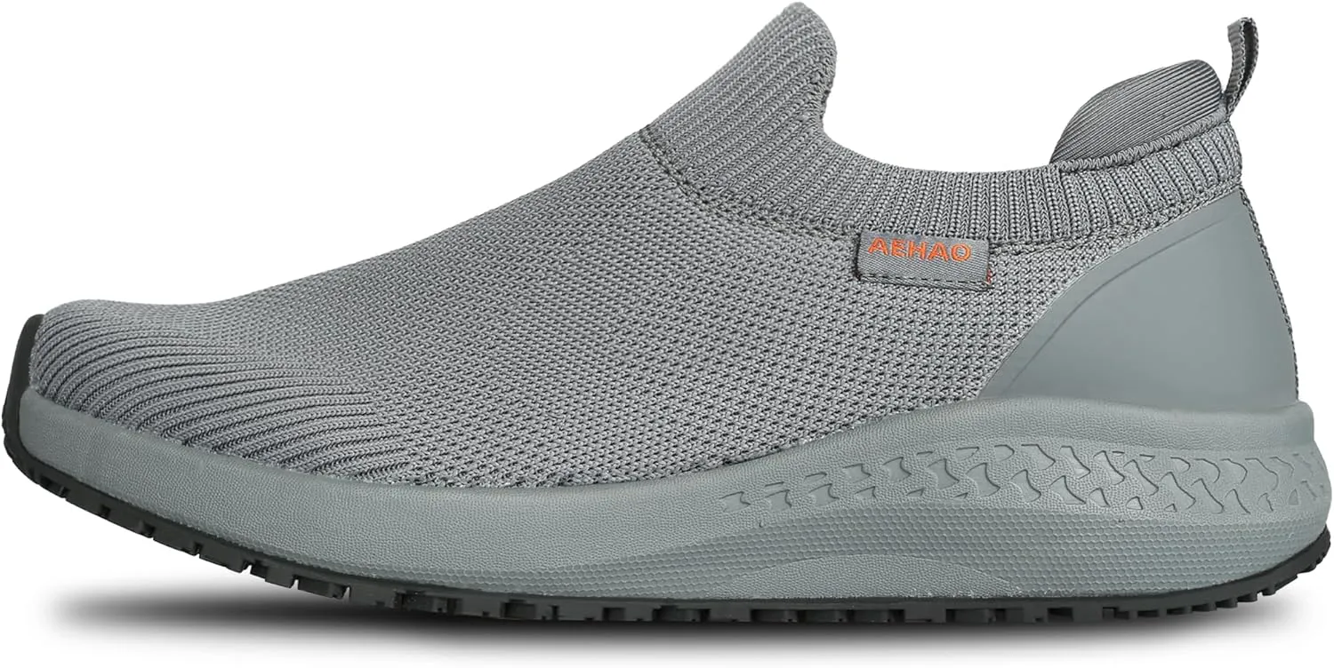 Non Slip Work Shoes for Men Food Service Slip On Chef Kitchen Shoes Waterproof Work Shoes Restaurant Slip Resistant Hospital Walking Sneakers Air Cushion Breathable Lightweight