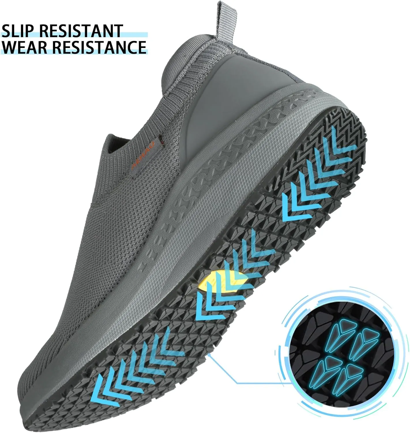 Non Slip Work Shoes for Men Food Service Slip On Chef Kitchen Shoes Waterproof Work Shoes Restaurant Slip Resistant Hospital Walking Sneakers Air Cushion Breathable Lightweight