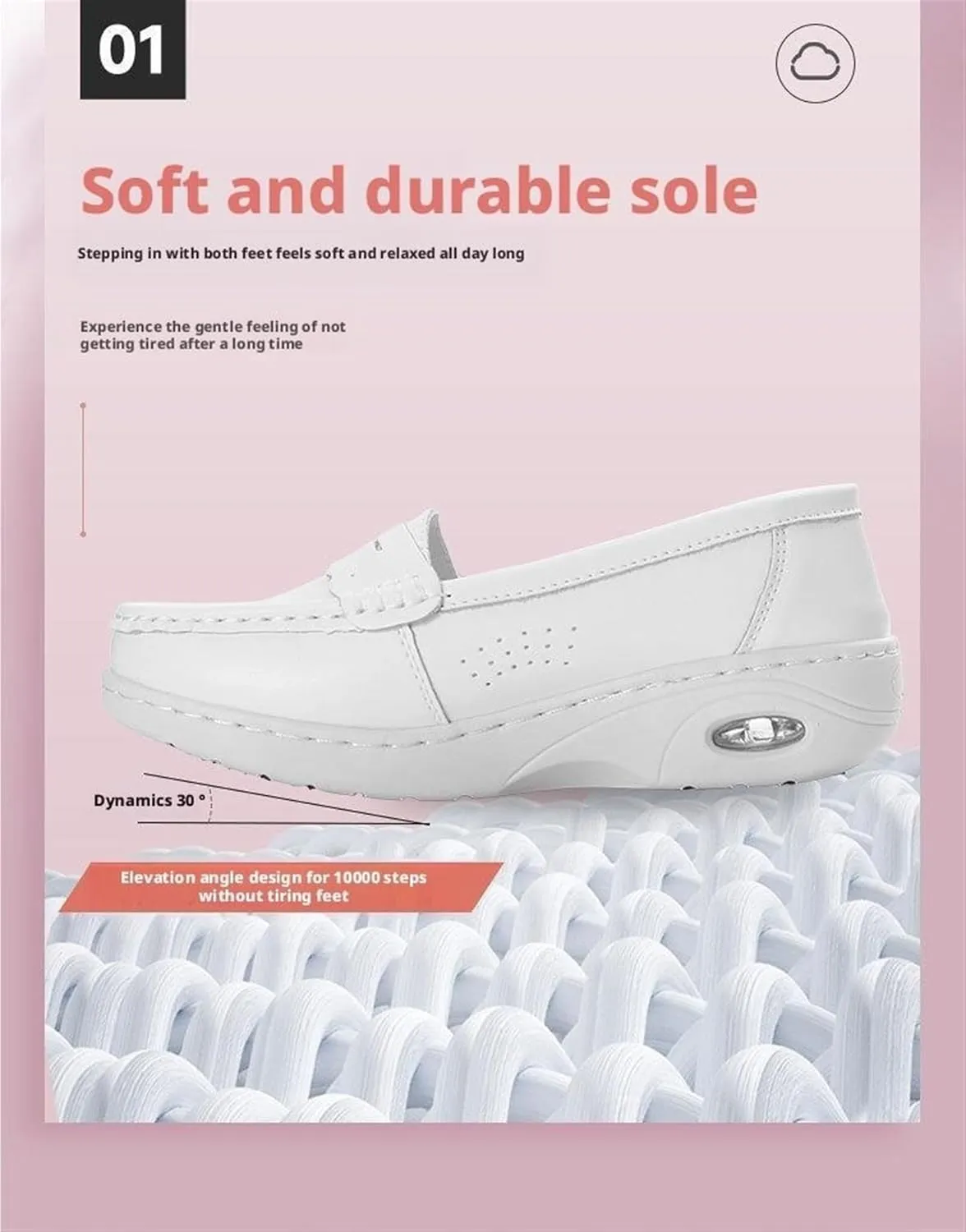 Nursing Shoes Clogs Slip On Lightweight White Slip-Resistant Arch Support Nursing Healthcare Comfortable Work Shoes C-5909