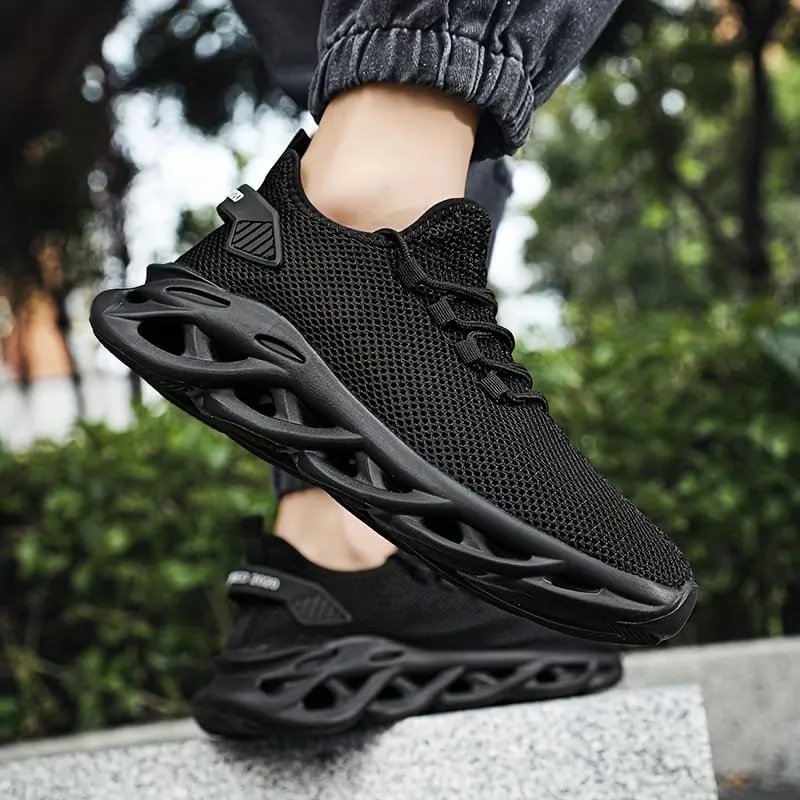 Odor-Resistant Men's Blade Running Shoes - Lightweight and Breathable Slip-On Sneakers with Shoelaces