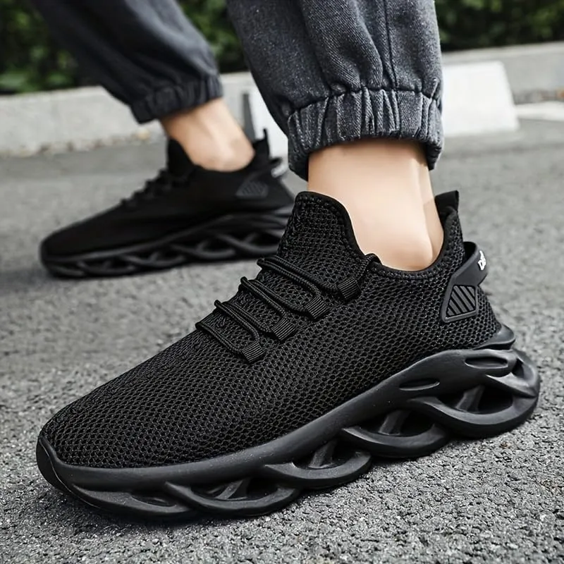 Odor-Resistant Men's Blade Running Shoes - Lightweight and Breathable Slip-On Sneakers with Shoelaces