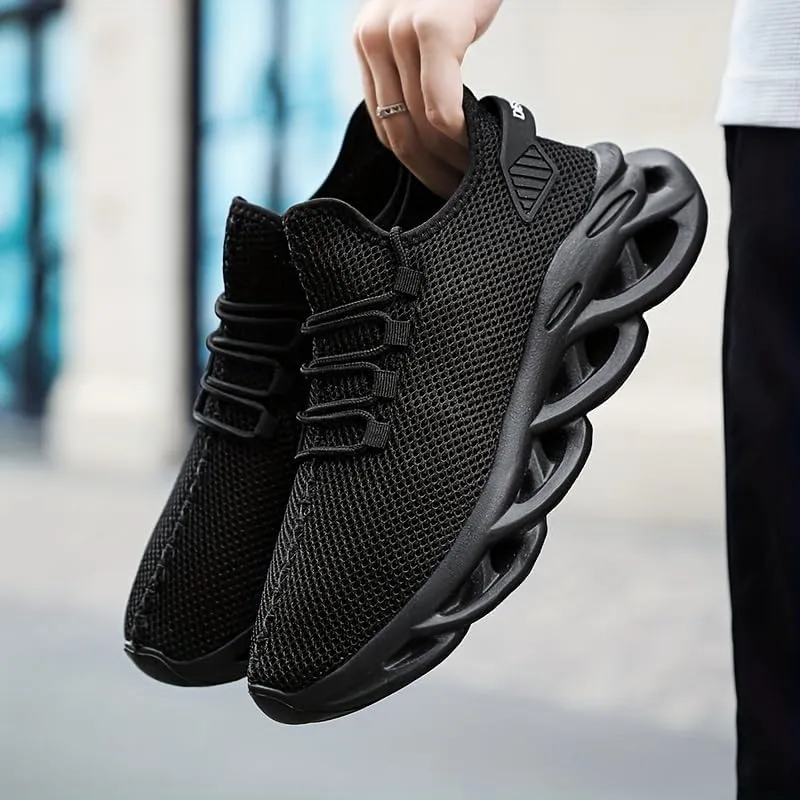 Odor-Resistant Men's Blade Running Shoes - Lightweight and Breathable Slip-On Sneakers with Shoelaces