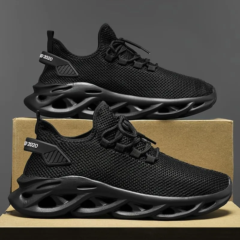 Odor-Resistant Men's Blade Running Shoes - Lightweight and Breathable Slip-On Sneakers with Shoelaces