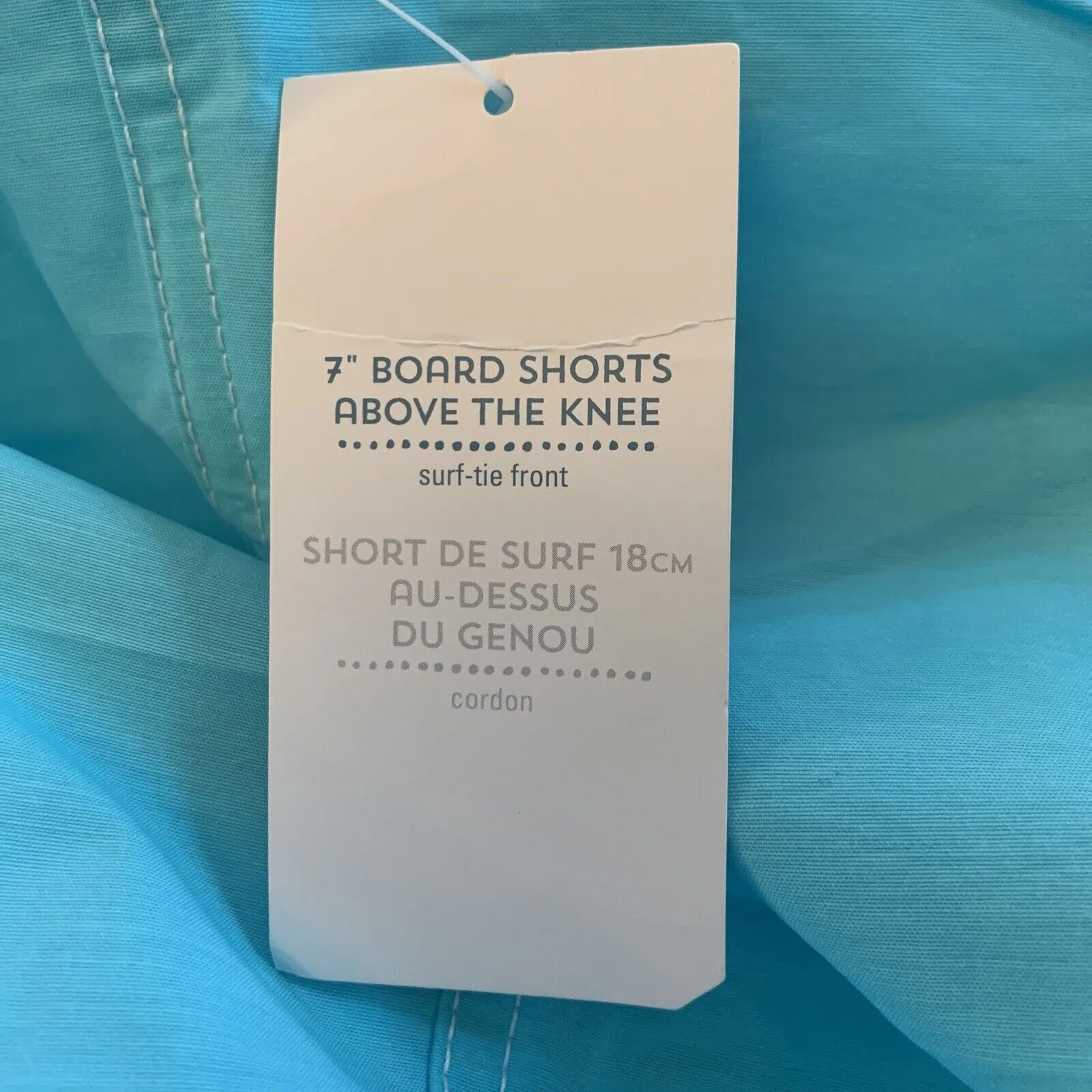 Old Navy Board Shorts Size XXL Tall 7" Above The Knee Swim Pockets Aqua Blue NWT