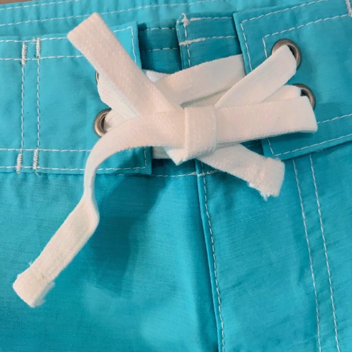 Old Navy Board Shorts Size XXL Tall 7" Above The Knee Swim Pockets Aqua Blue NWT