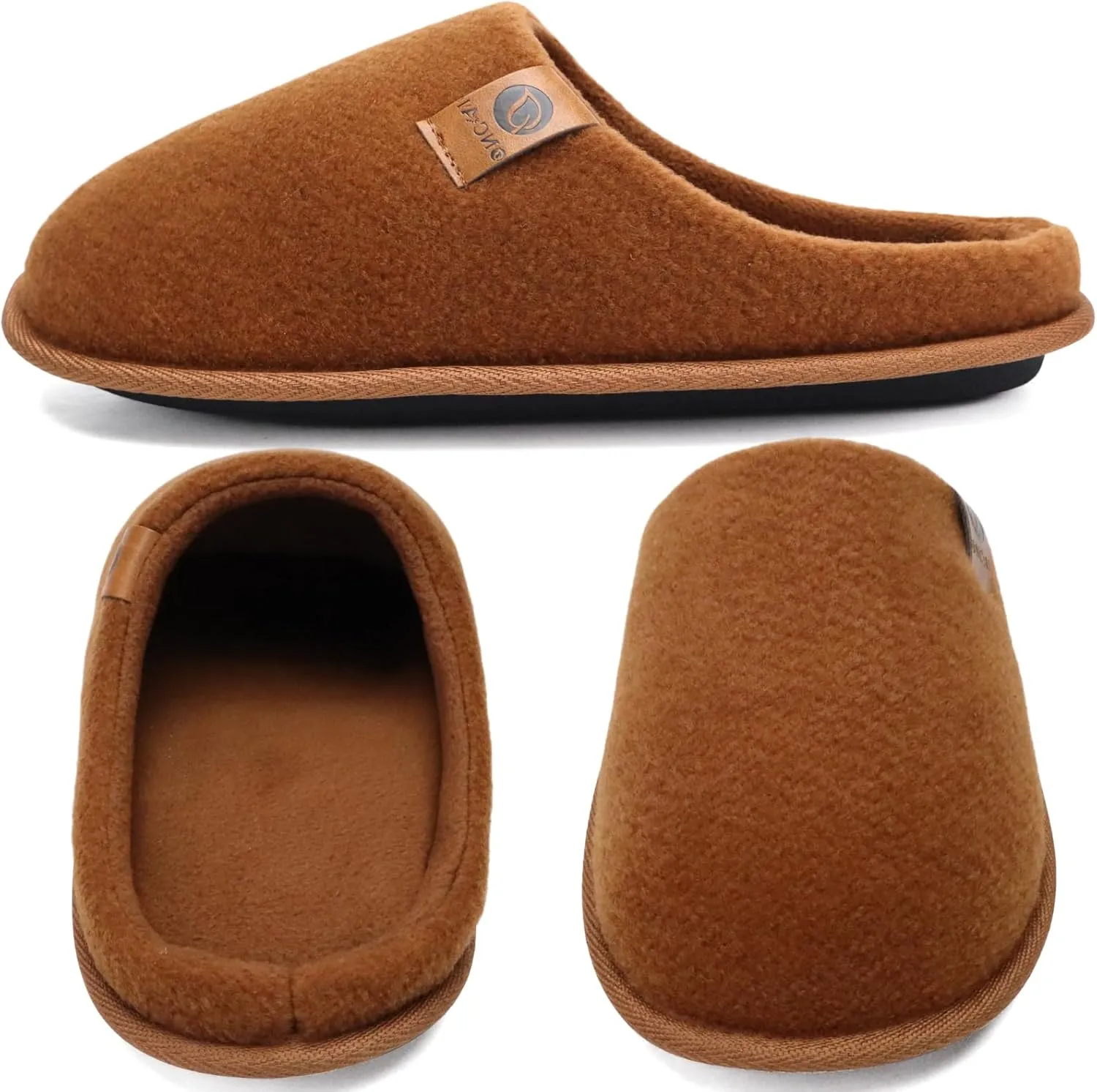 ONCAI Mens Cozy Memory Foam Scuff Slippers Slip On Warm House Shoes Indoor/Outdoor with Best Arch Support