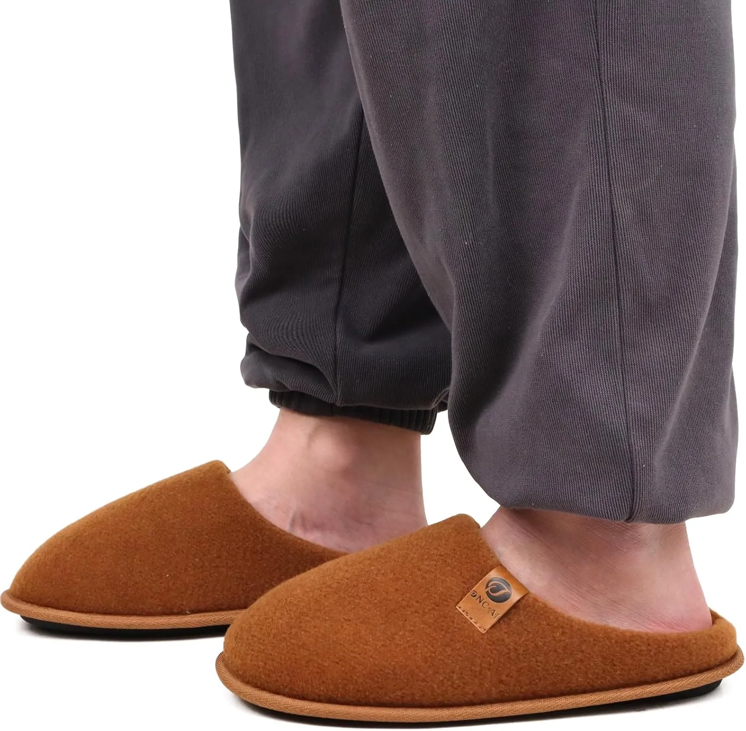 ONCAI Mens Cozy Memory Foam Scuff Slippers Slip On Warm House Shoes Indoor/Outdoor with Best Arch Support