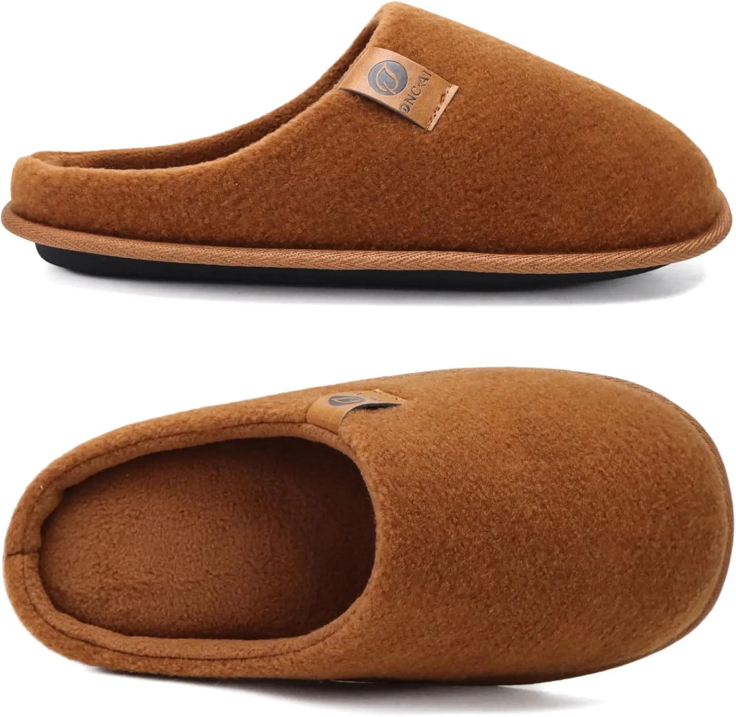 ONCAI Mens Cozy Memory Foam Scuff Slippers Slip On Warm House Shoes Indoor/Outdoor with Best Arch Support