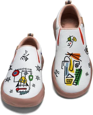 Onehorse Women's Graffiti Painted Shoes Walking Travel Casual Loafers Lightweight Comfort Slip-On Fashion Sneakers