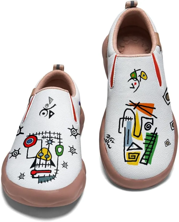 Onehorse Women's Graffiti Painted Shoes Walking Travel Casual Loafers Lightweight Comfort Slip-On Fashion Sneakers