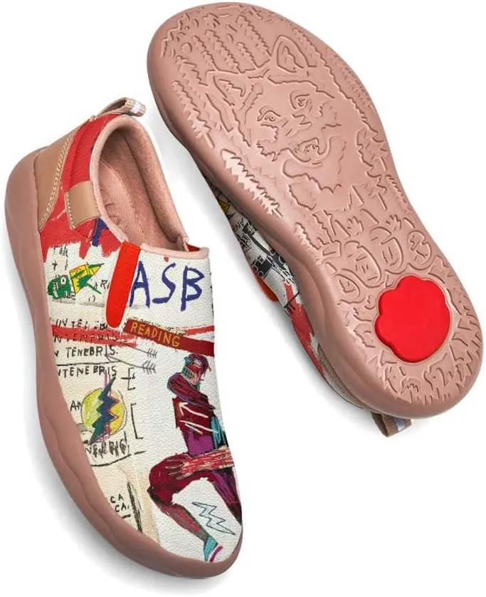 Onehorse Women's Graffiti Painted Shoes Walking Travel Casual Loafers Lightweight Comfort Slip-On Fashion Sneakers