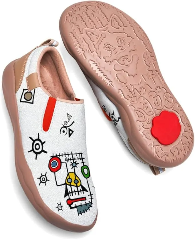 Onehorse Women's Graffiti Painted Shoes Walking Travel Casual Loafers Lightweight Comfort Slip-On Fashion Sneakers