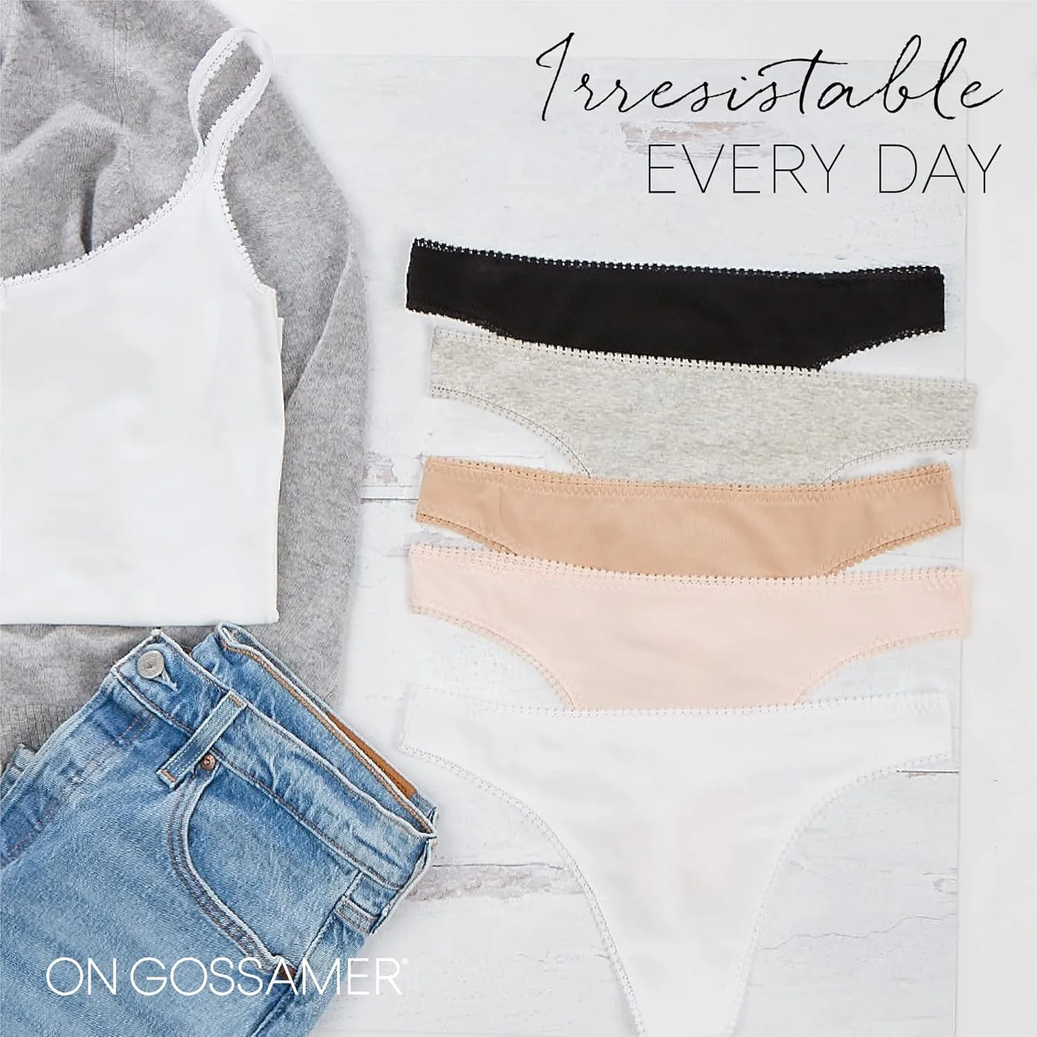OnGossamer Womens Cabana Cotton Hip Underwear