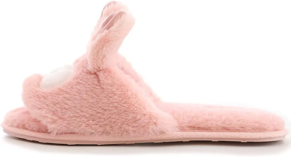 Open Toe Slippers for Women|Womens Cute Bunny cat Plush Fuzzy Dog Slippers|flip Flops Indoor House Thong Slide