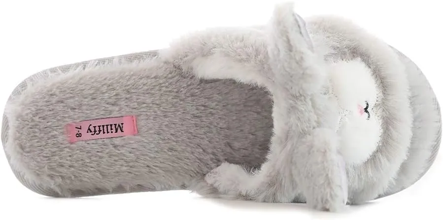 Open Toe Slippers for Women|Womens Cute Bunny cat Plush Fuzzy Dog Slippers|flip Flops Indoor House Thong Slide