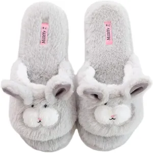 Open Toe Slippers for Women|Womens Cute Bunny cat Plush Fuzzy Dog Slippers|flip Flops Indoor House Thong Slide