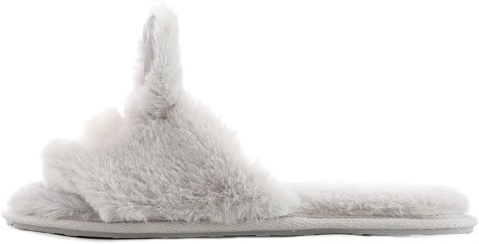 Open Toe Slippers for Women|Womens Cute Bunny cat Plush Fuzzy Dog Slippers|flip Flops Indoor House Thong Slide