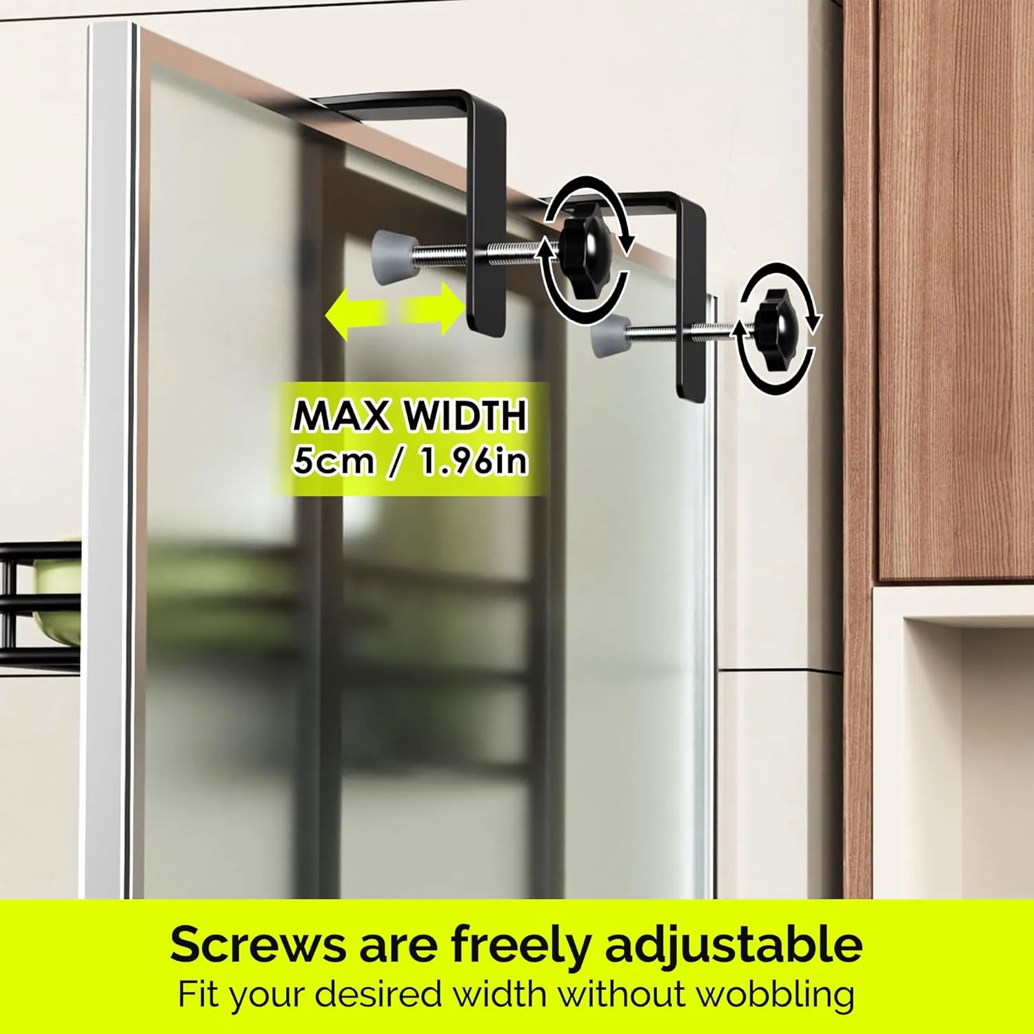 Orimade Over The Door Shower Caddy Adjustable 4 Tier Black,Bathroom Hanging Organizer Shelf Rustproof with 4 Hooks,Shower Basket with Soap Holder and Suction Cup