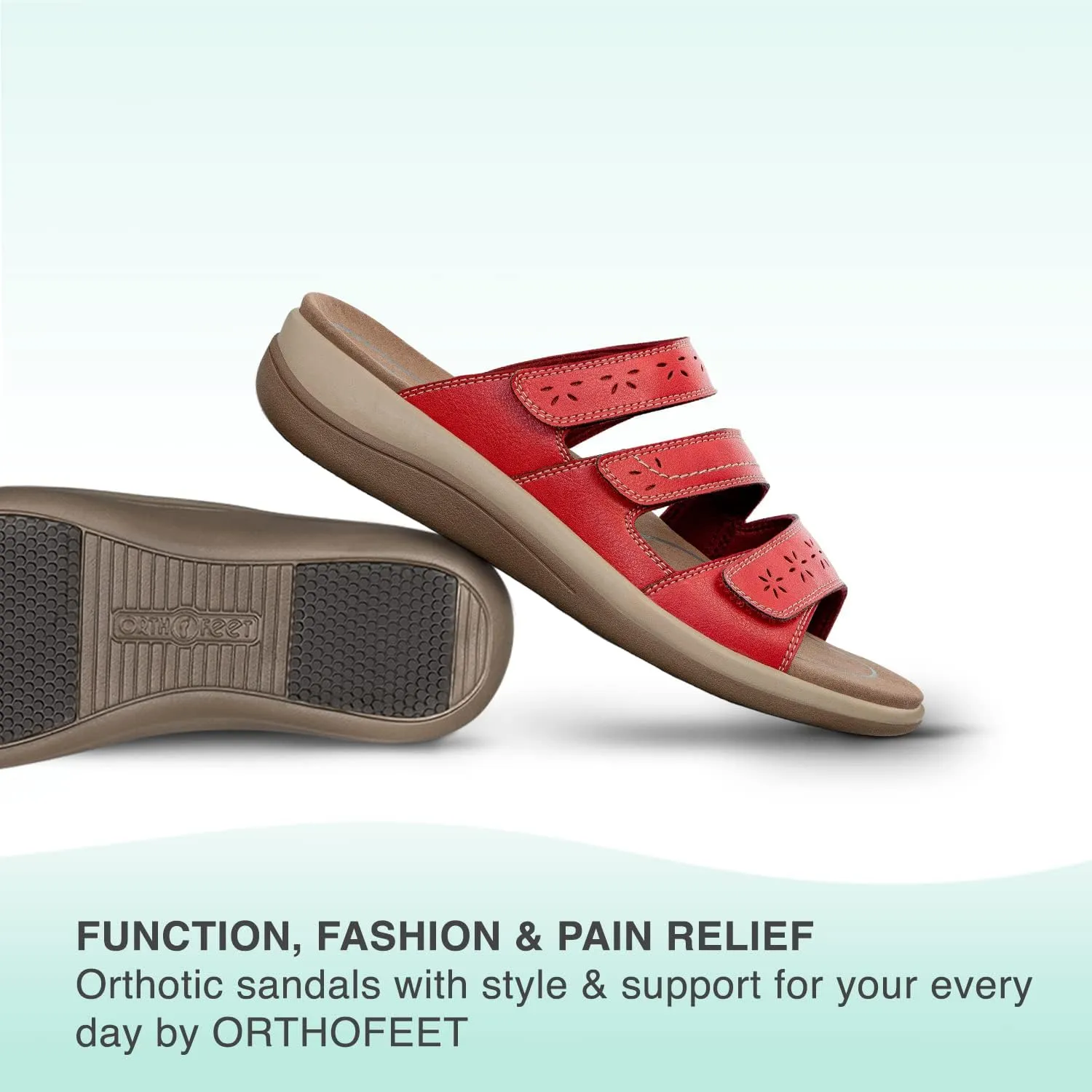 Orthofeet Women's Orthopedic Stretchable Slide Sahara Sandals