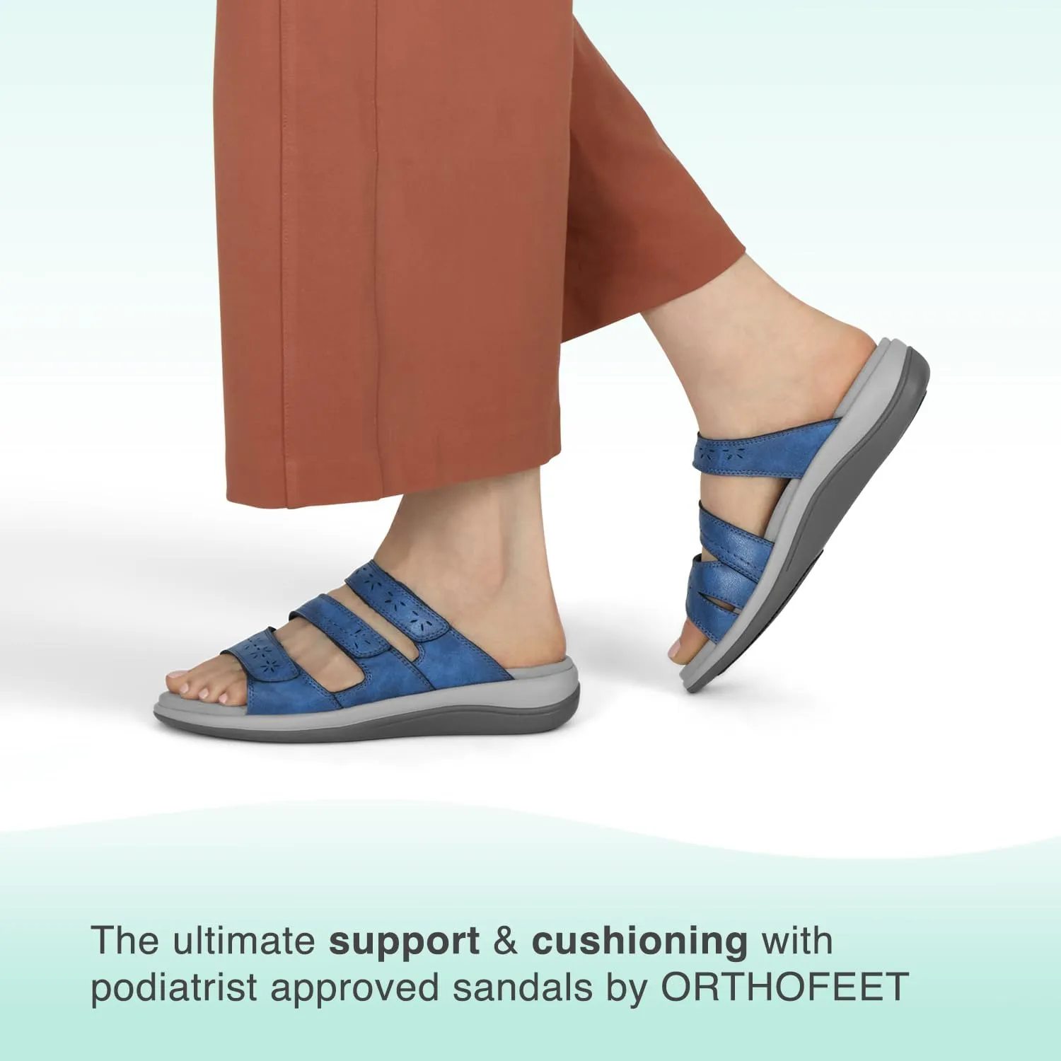 Orthofeet Women's Orthopedic Stretchable Slide Sahara Sandals