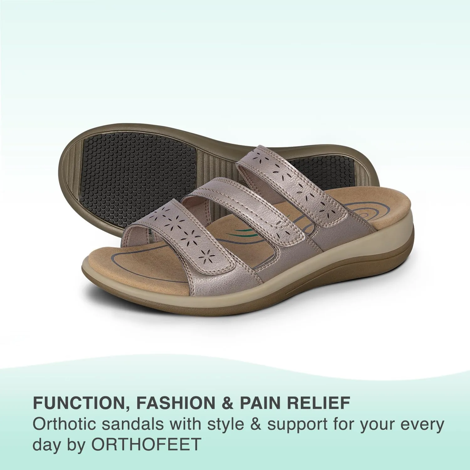 Orthofeet Women's Orthopedic Stretchable Slide Sahara Sandals