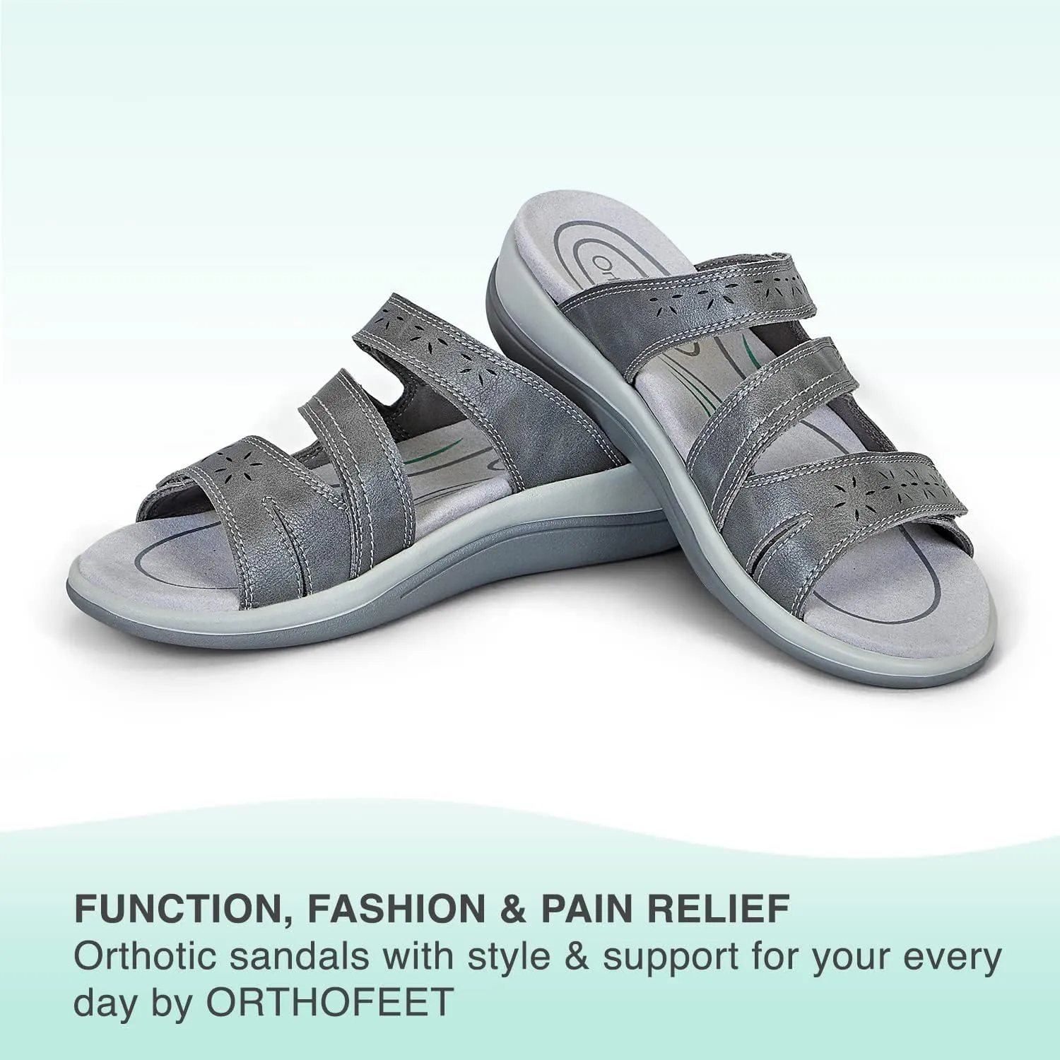 Orthofeet Women's Orthopedic Stretchable Slide Sahara Sandals