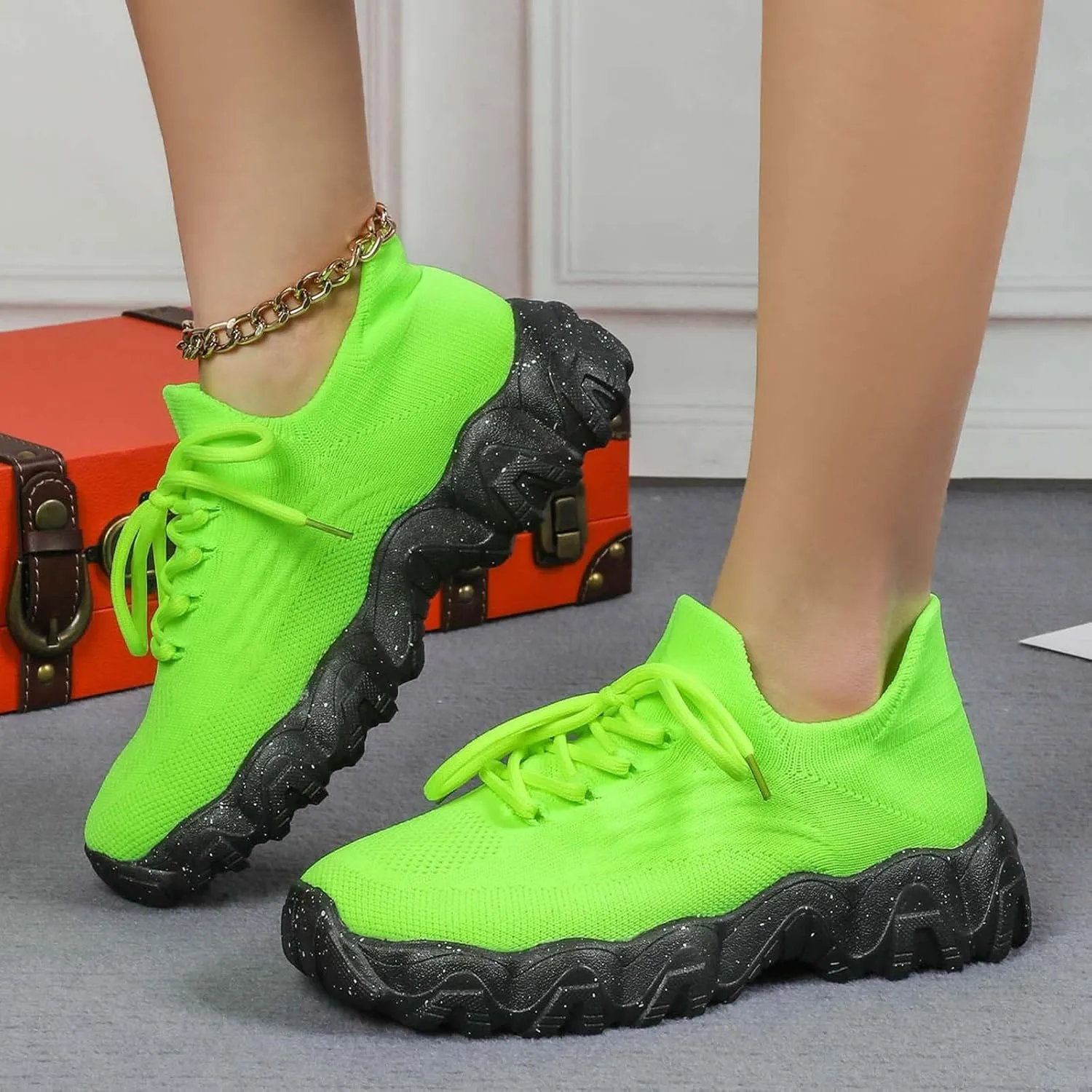 Orthopedic Shoes for Women Woven Breathable Soft Sole Slip on Walking Shoes with Arch Support Daily Commuting Shoes