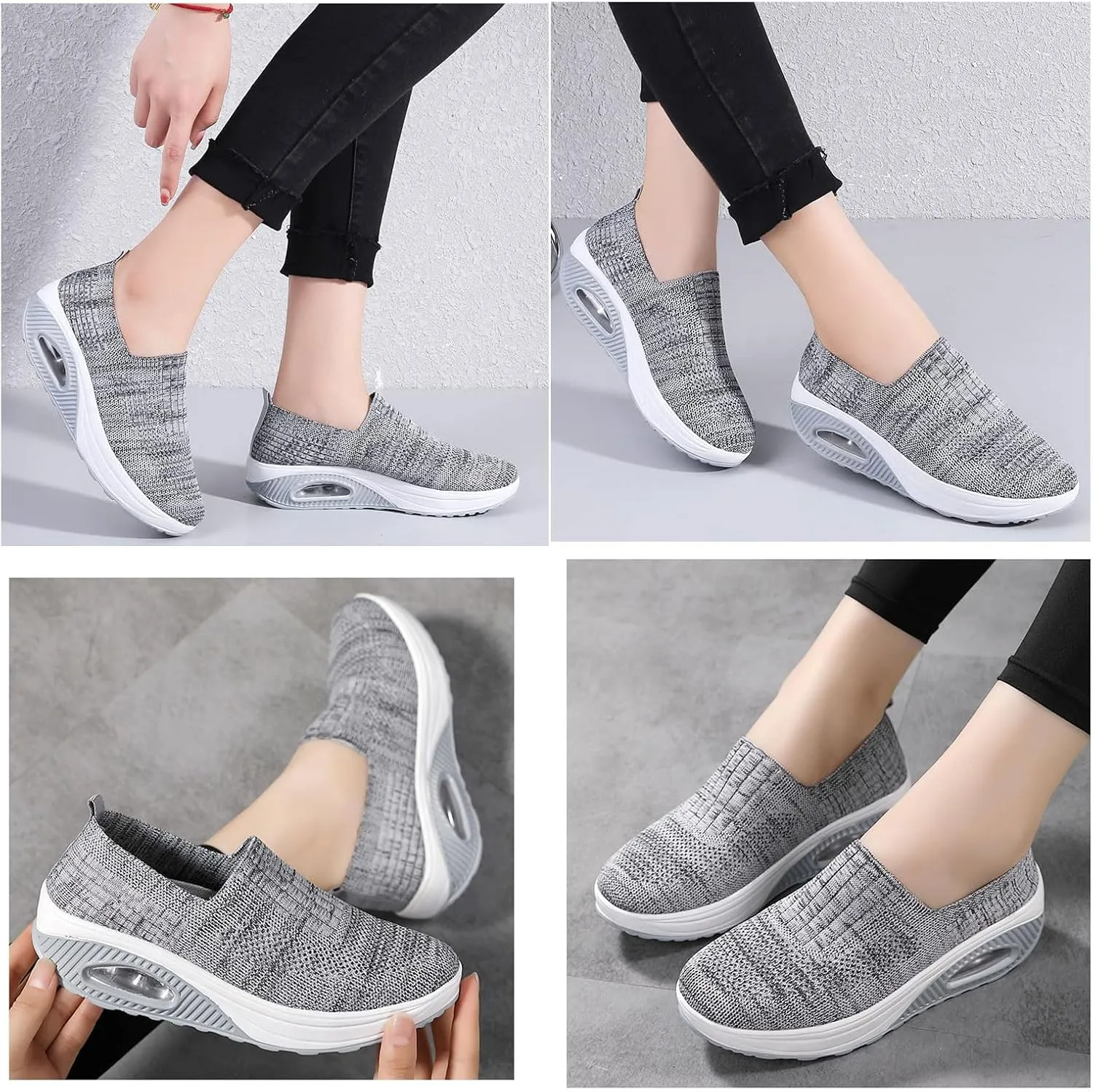 Orthopedic Sneakers for Women New Air Cushion Slip on Walking Shoes Arch Support Lightweight Wedge Walking Sneakers