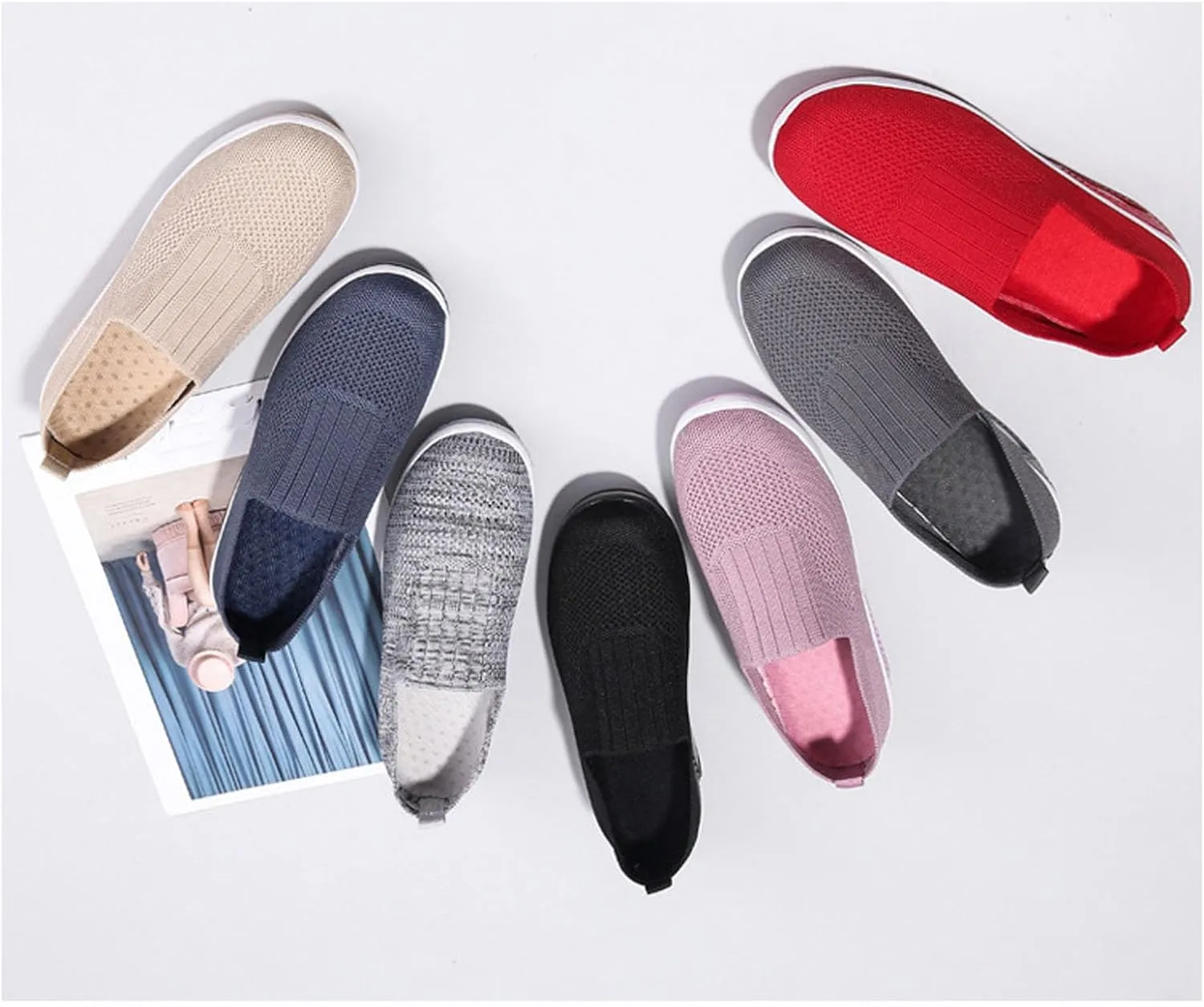 Orthopedic Sneakers for Women New Air Cushion Slip on Walking Shoes Arch Support Lightweight Wedge Walking Sneakers