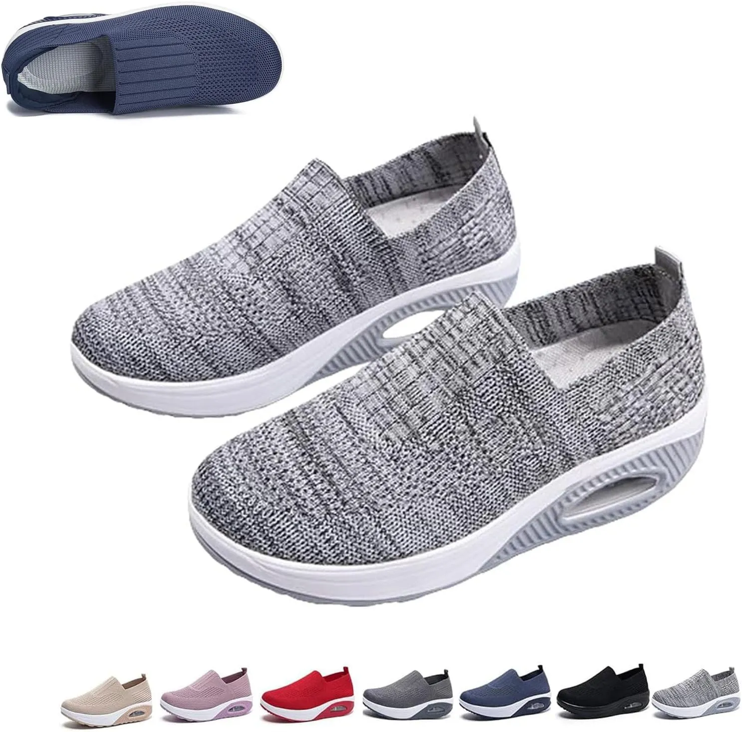 Orthopedic Sneakers for Women New Air Cushion Slip on Walking Shoes Arch Support Lightweight Wedge Walking Sneakers