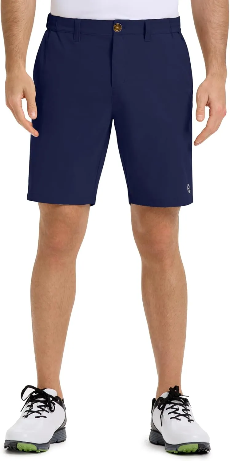 Outdoor Ventures Mens Golf Shorts 9 Inch Inseam Dry Fit Stretch UPF 50  Lightweight Quick Dry Flat Front with Pockets