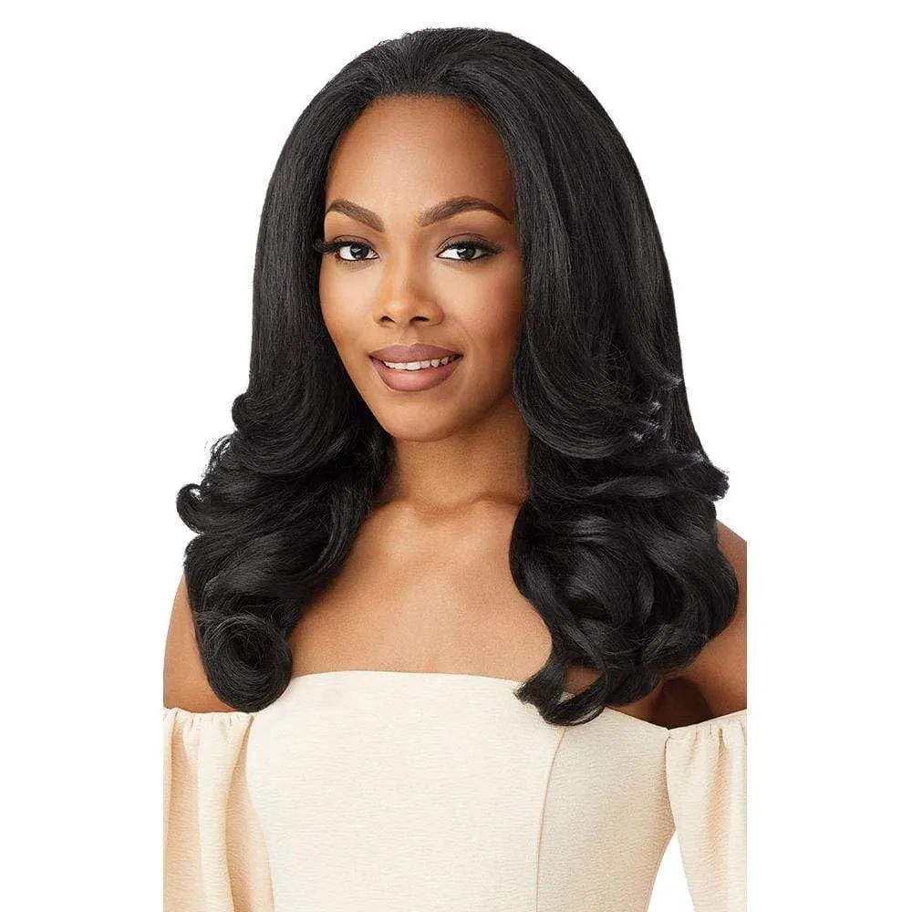 Outre Quick Weave Self Styled in 60 Seconds Neesha Soft & Natural New Half Wig Cap Laysflat Requires Less Leave Out NEESHA H301 (DRBLKCHER)