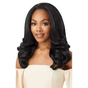 Outre Quick Weave Self Styled in 60 Seconds Neesha Soft & Natural New Half Wig Cap Laysflat Requires Less Leave Out NEESHA H301 (DRBLKCHER)