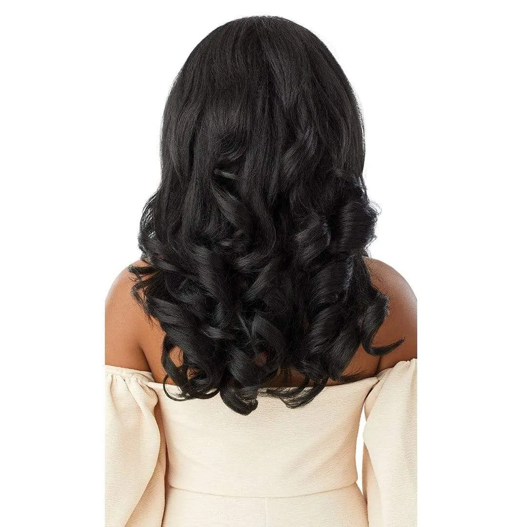 Outre Quick Weave Self Styled in 60 Seconds Neesha Soft & Natural New Half Wig Cap Laysflat Requires Less Leave Out NEESHA H301 (DRBLKCHER)