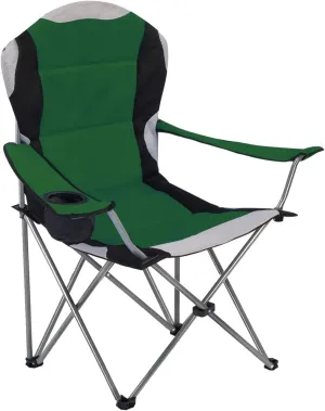Padded Camping Chairs for Adults with Armrests and Cup Holder, Heavy Duty Folding Chair Portable for Fishing Beach, Perfect for Caravan Trips, BBQs, Garden, Picnic