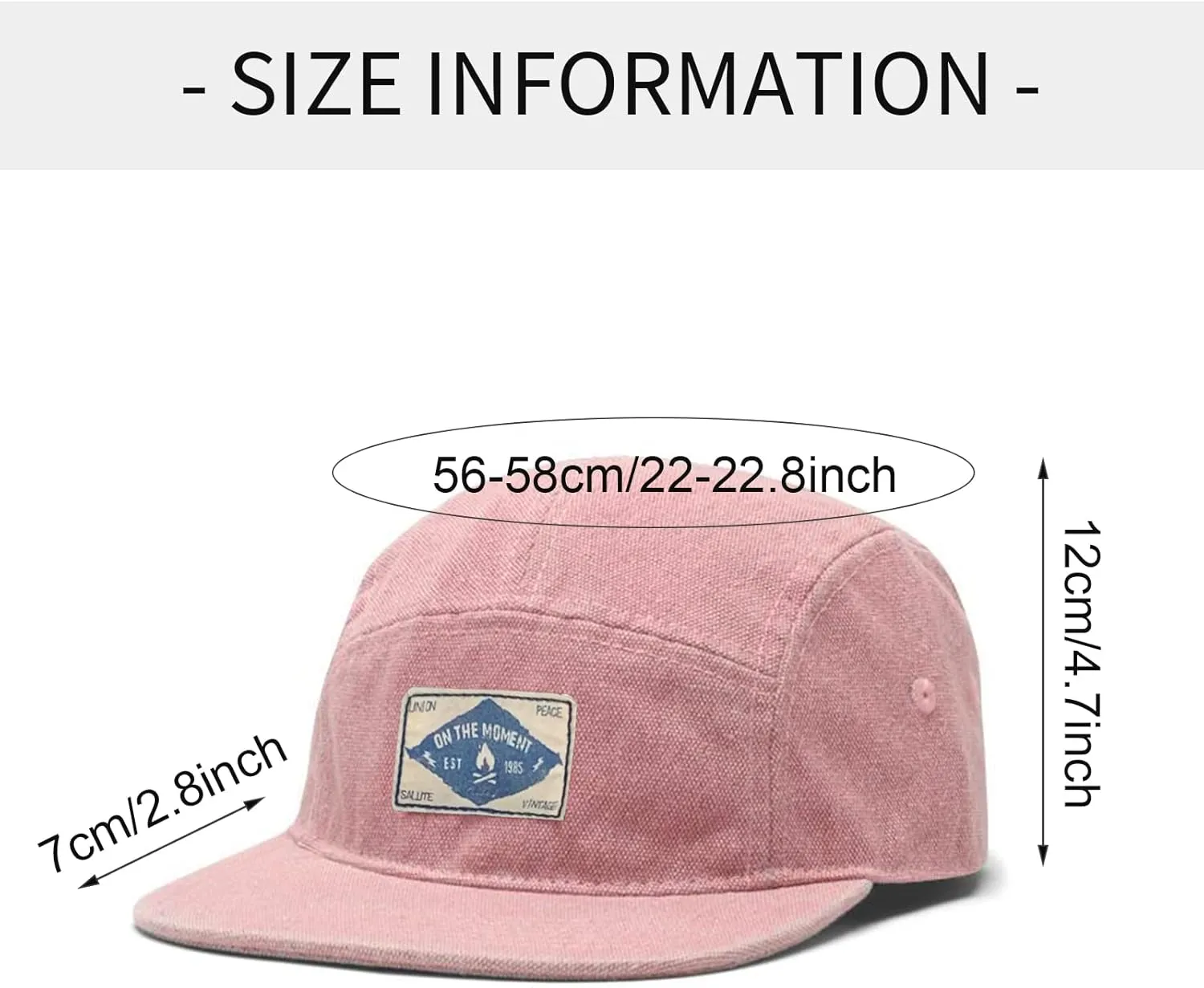 Panegy Denim 5 Panel Hat for Men Women Flat Brim Adjustable Lightweight Camp Cap Baseball Cap Skateboard