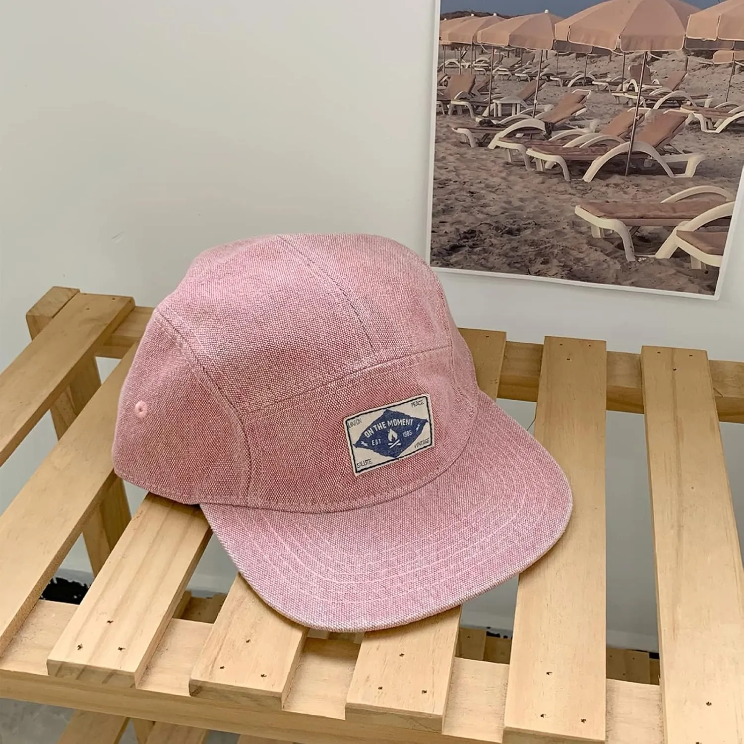 Panegy Denim 5 Panel Hat for Men Women Flat Brim Adjustable Lightweight Camp Cap Baseball Cap Skateboard