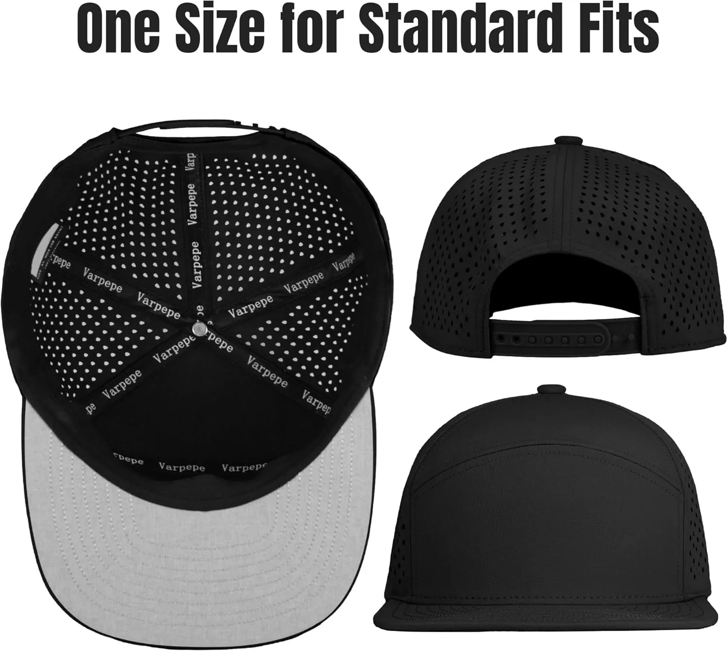 Performance Snapback Hats for Men Women,Flat Bill Cap,Golf,Running,Workout