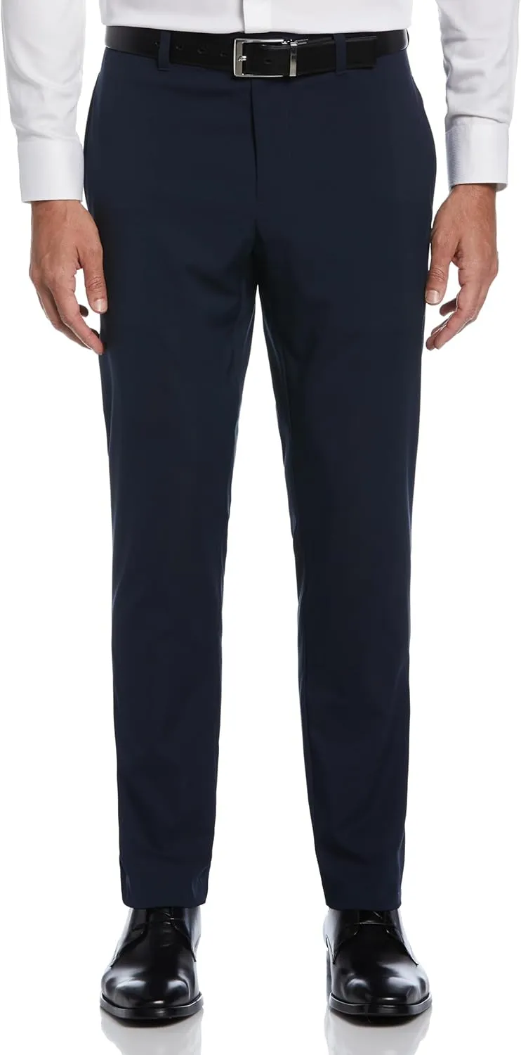 Perry Ellis Portfolio Slim Fit Men's Dress Pants, Flat Front, Stretch Fabric, Soft and Durable Slacks for Men