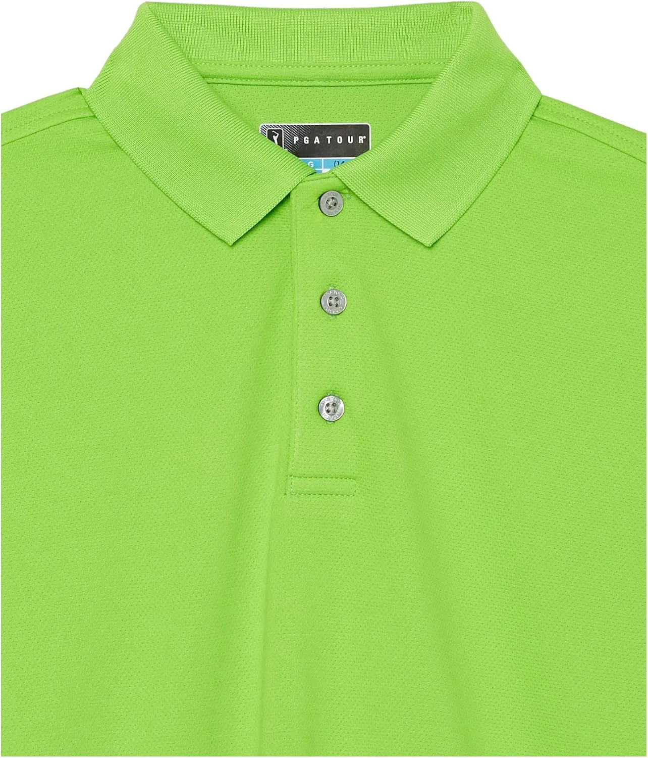 PGA TOUR Boys Airflux Short Sleeve Golf Polo Shirt, Ribbed Collar, Moisture-Wicking, Sun Protection, Ventilated Lightweight