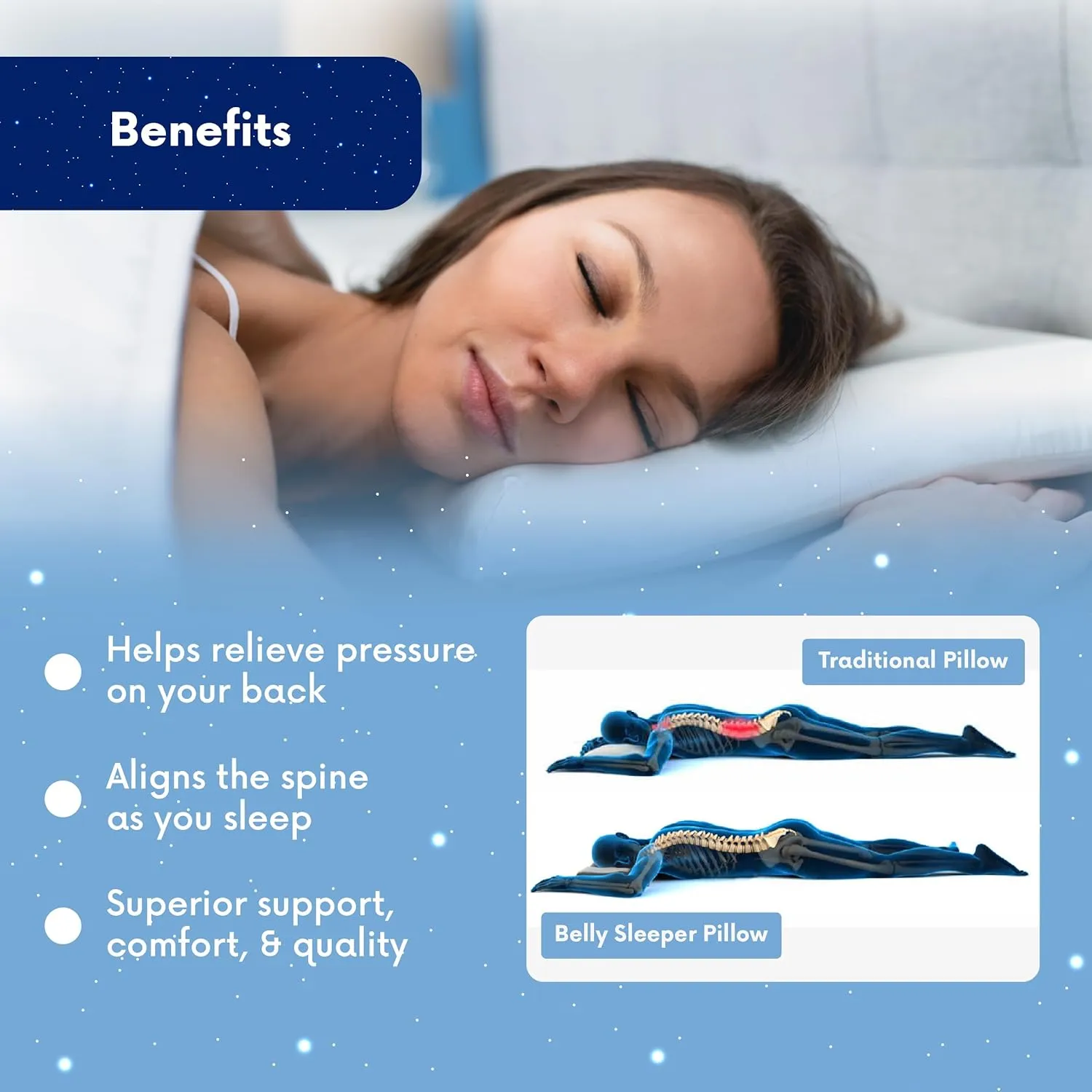 Pillow for Stomach Sleeper – Cooling Gel Memory Foam Cushion with Moisture-Wicking Cover – Cool Gentle Ultra Thin Pillow for Sleeping – Slim Flat Pillows for Sleeping Thin Ultimate Comfort - Extra Gel