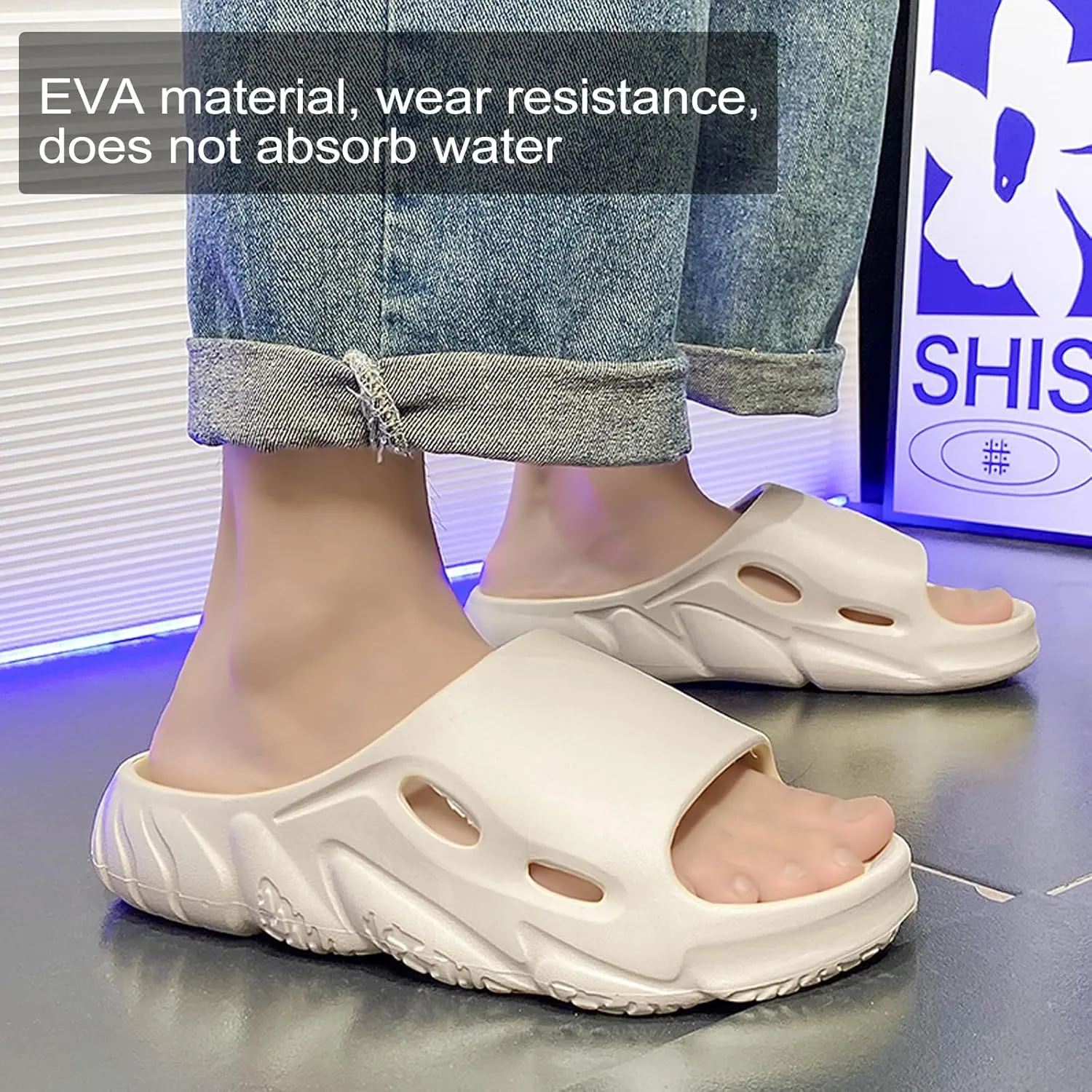 Pillow Slippers for Women and Men,Cloud Slippers Shower Shoes women Non-Slip Soft Thick Sole Home House Cloud Cushion comfy slippers for women