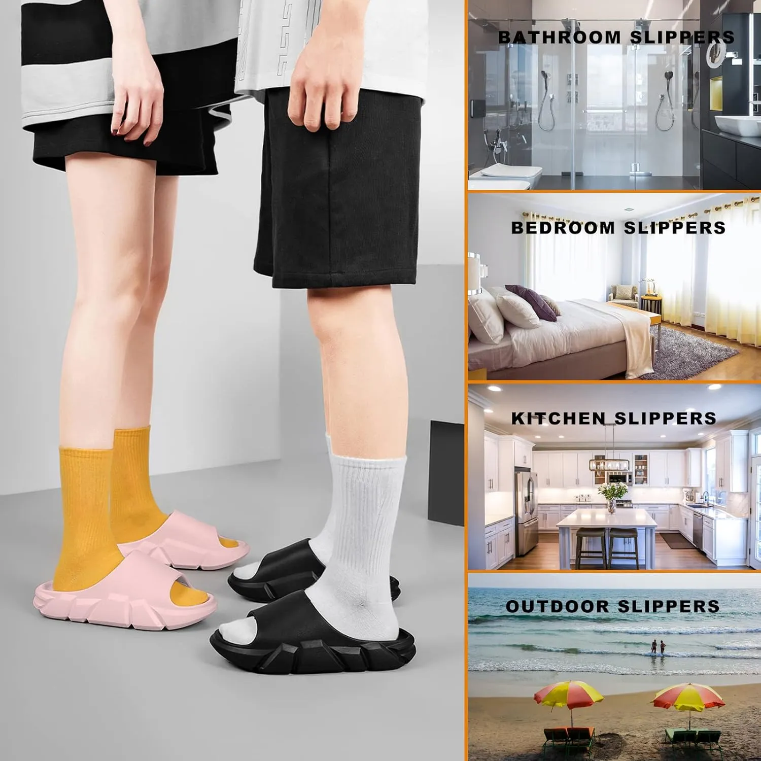 Pillow Slippers for Women and Men,Cloud Slippers Shower Shoes women Non-Slip Soft Thick Sole Home House Cloud Cushion comfy slippers for women