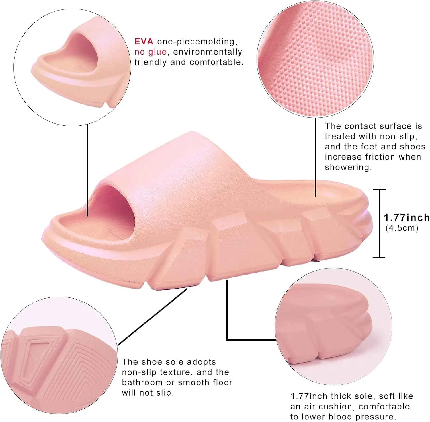 Pillow Slippers for Women and Men,Cloud Slippers Shower Shoes women Non-Slip Soft Thick Sole Home House Cloud Cushion comfy slippers for women