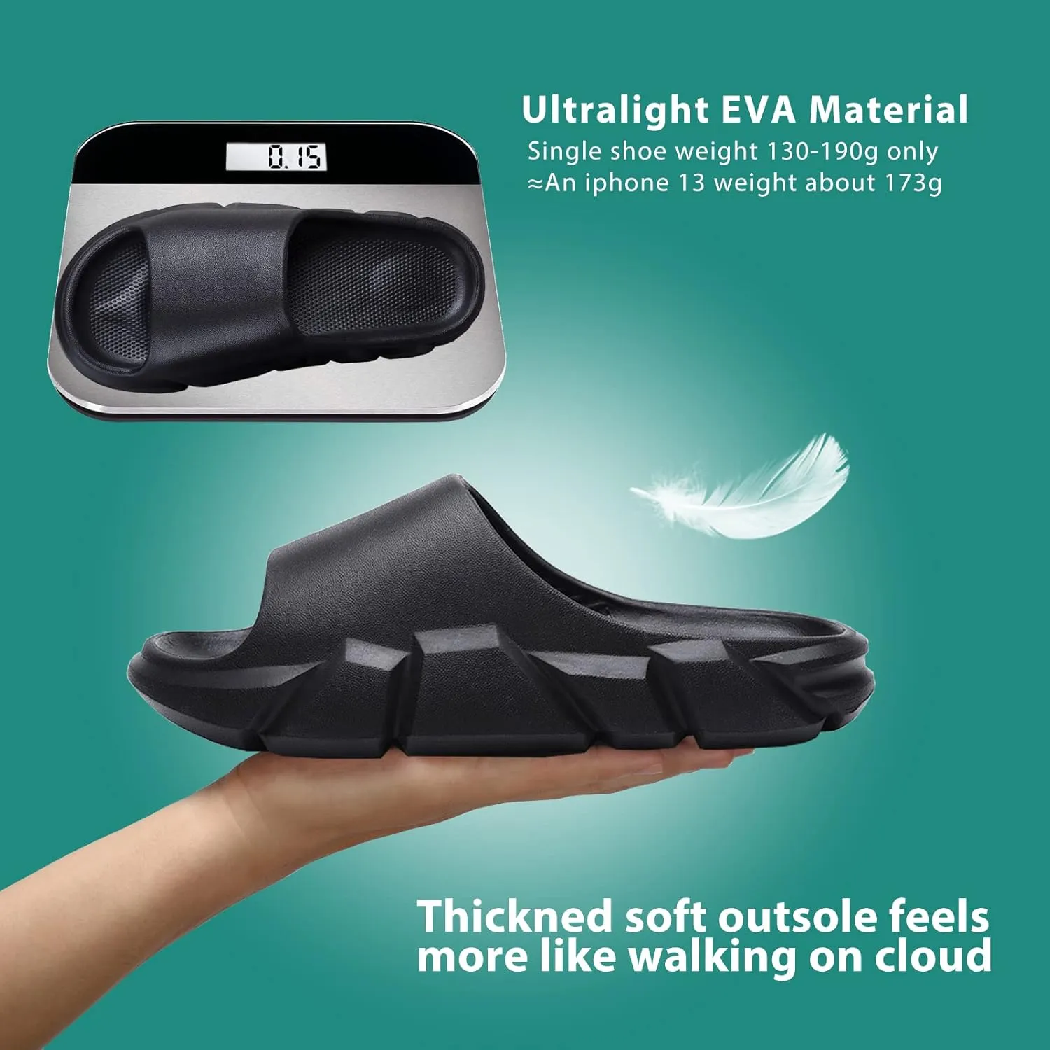 Pillow Slippers for Women and Men,Cloud Slippers Shower Shoes women Non-Slip Soft Thick Sole Home House Cloud Cushion comfy slippers for women
