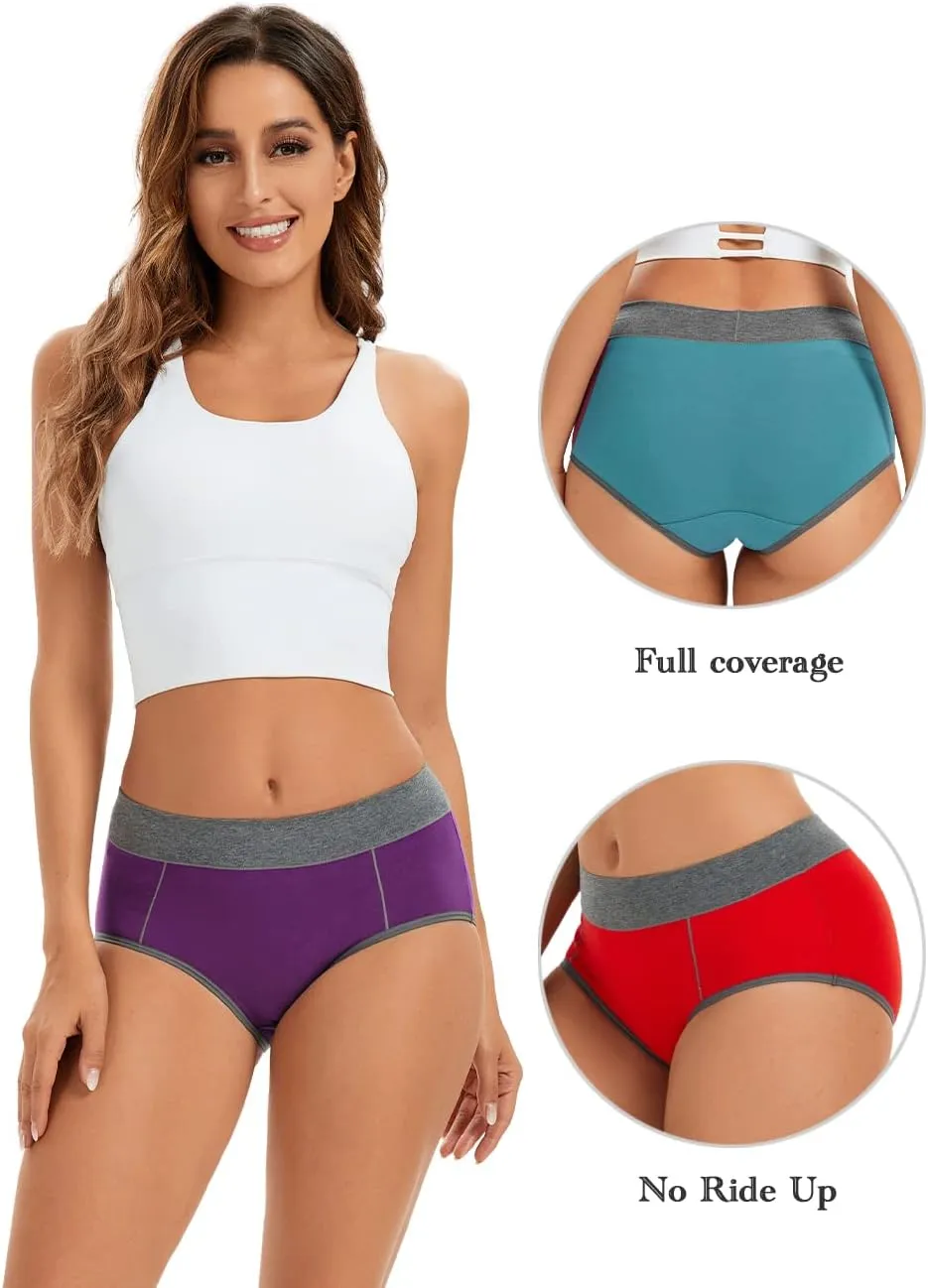 POKARLA Womens Cotton Underwear High Waist Full Coverage Briefs Soft Breathable Postpartum Panties Stretch Underpants